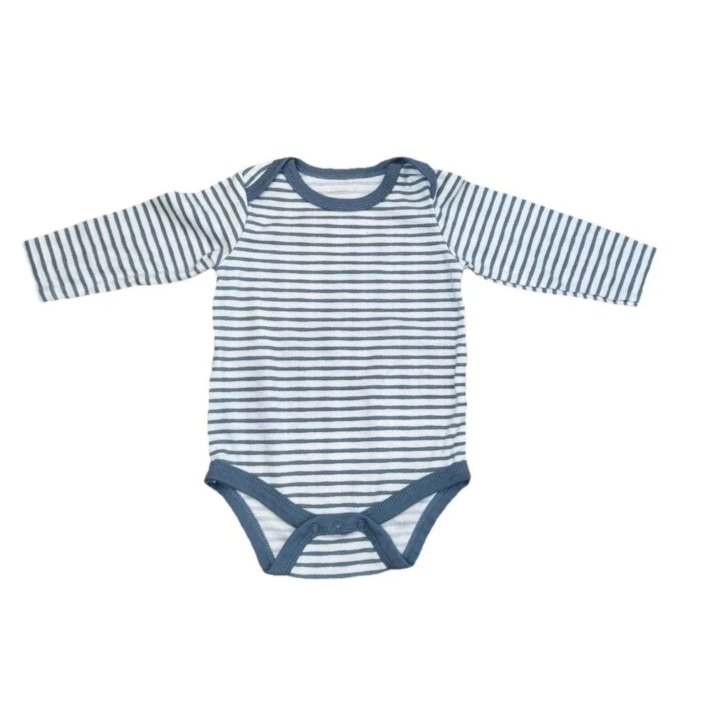 Primark‎ 2 Piece Pajama Set Long Sleeve And Pants Blue White Striped 6-9 Month